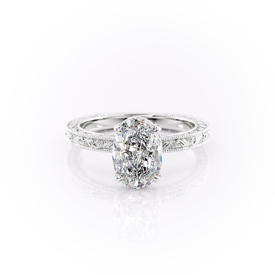 The Sierra Set With A 1.5 Carat Oval Moissanite
