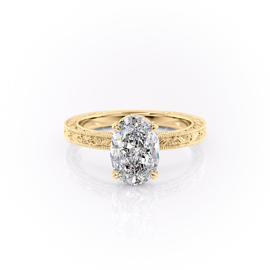 The Sierra Set With A 2.5 Carat Oval Moissanite