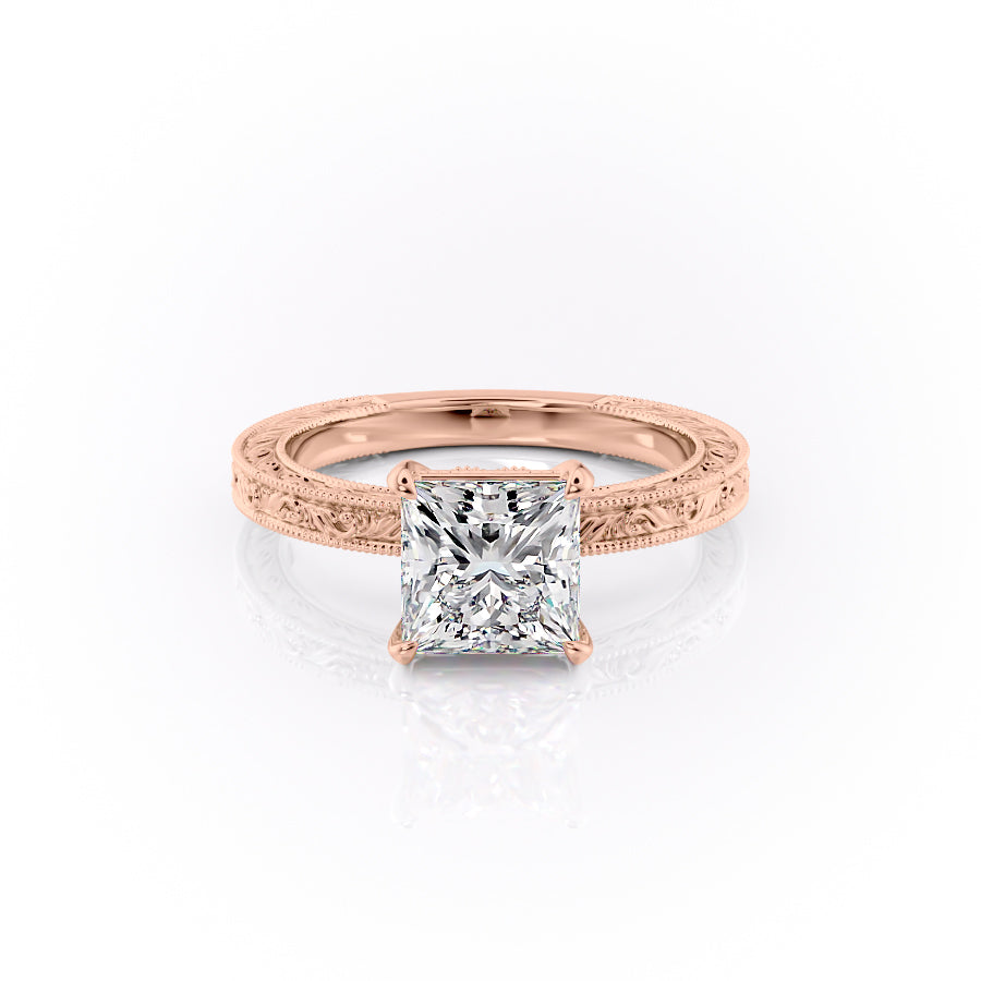 The Sierra Set With A 2 Carat Princess Lab Diamond