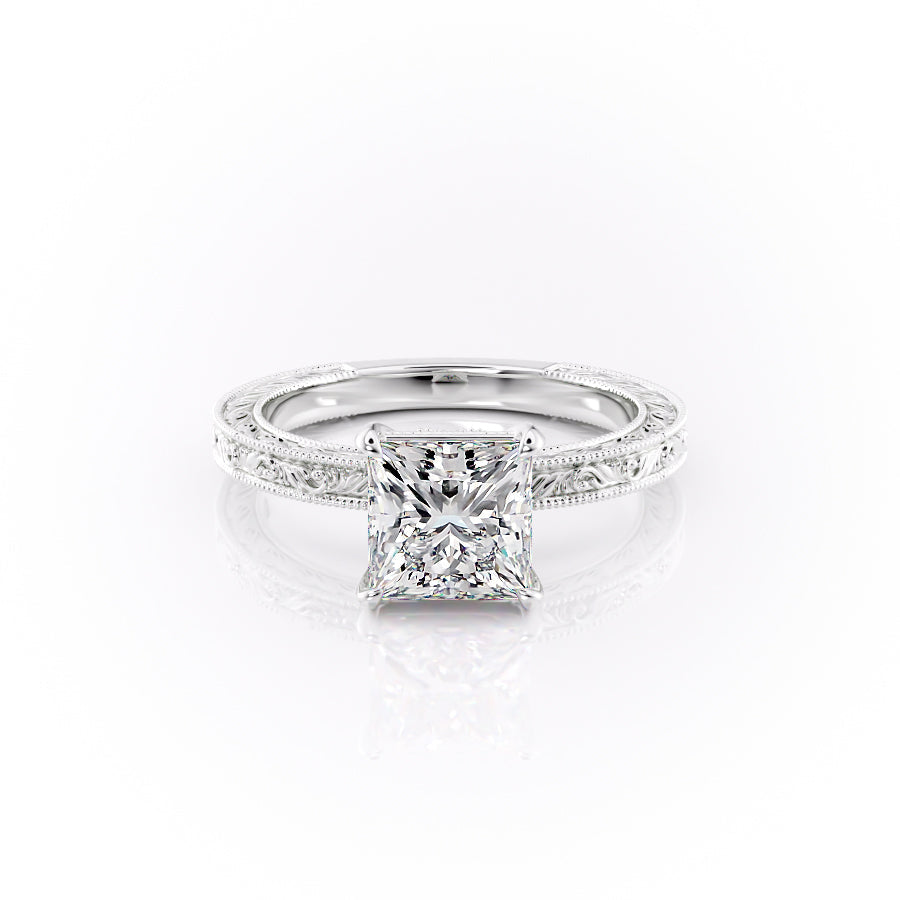 The Sierra Set With A 1 Carat Princess Moissanite