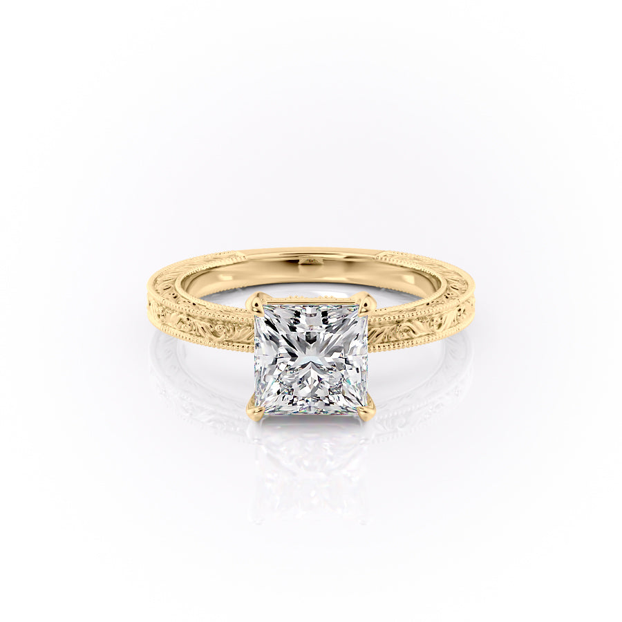 The Sierra Set With A 4.5 Carat Princess Moissanite