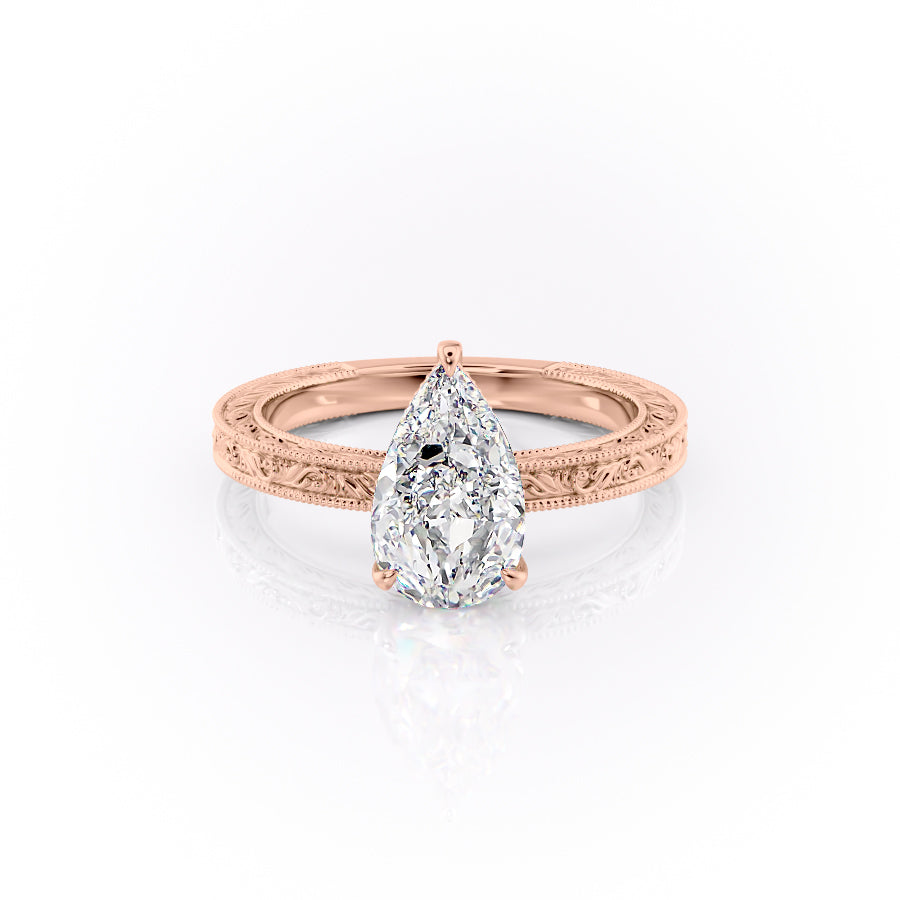 The Sierra Set With A 4.5 Carat Pear Moissanite