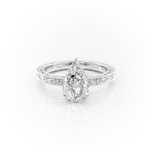 The Sierra Set With A 3.5 Carat Pear Moissanite