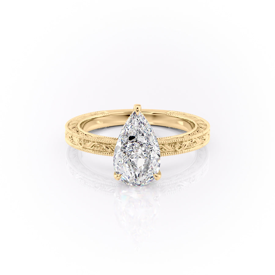 The Sierra Set With A 3 Carat Pear Lab Diamond