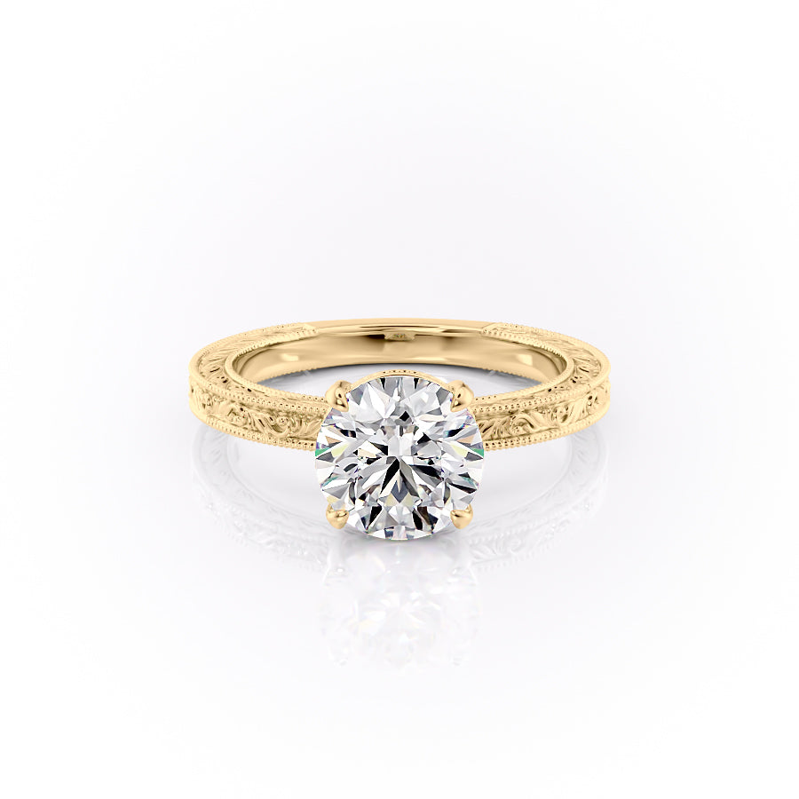 The Sierra Set With A 1.5 Carat Round Moissanite