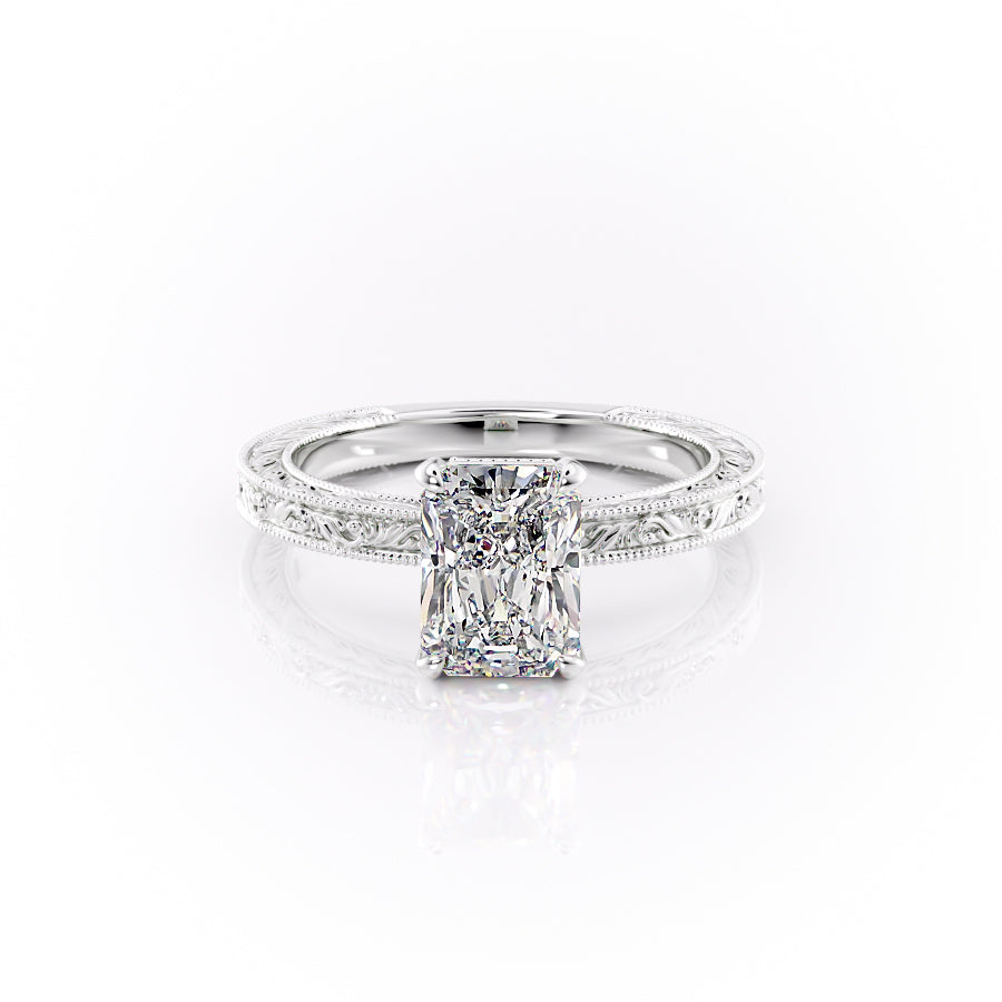 The Sierra Set With A 2.5 Carat Radiant Lab Diamond