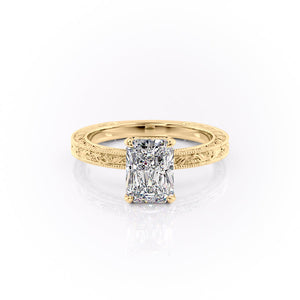 The Sierra Set With A 2.5 Carat Radiant Moissanite