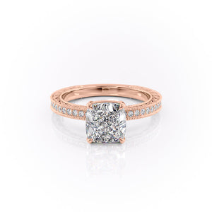 The Pave Sierra Set With A 1.5 Carat Cushion Lab Diamond