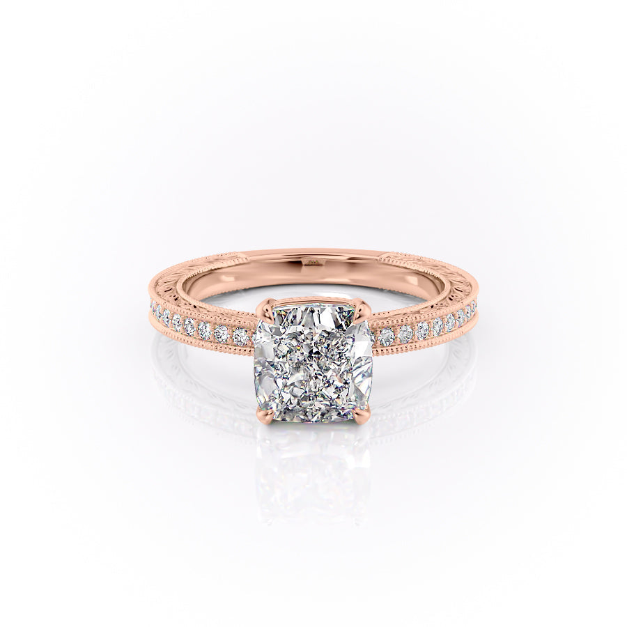 The Pave Sierra Set With A 2 Carat Cushion Lab Diamond