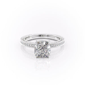 The Pave Sierra Set With A 1.5 Carat Cushion Lab Diamond