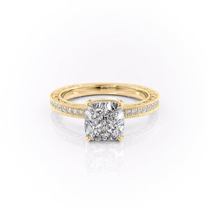 The Pave Sierra Set With A 2.5 Carat Cushion Lab Diamond