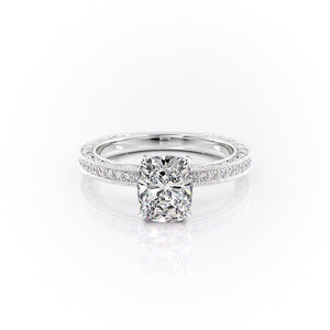 The Pave Sierra Set With A 5 Carat Elongated Cushion Moissanite