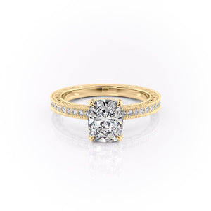 The Pave Sierra Set With A 4 Carat Elongated Cushion Moissanite