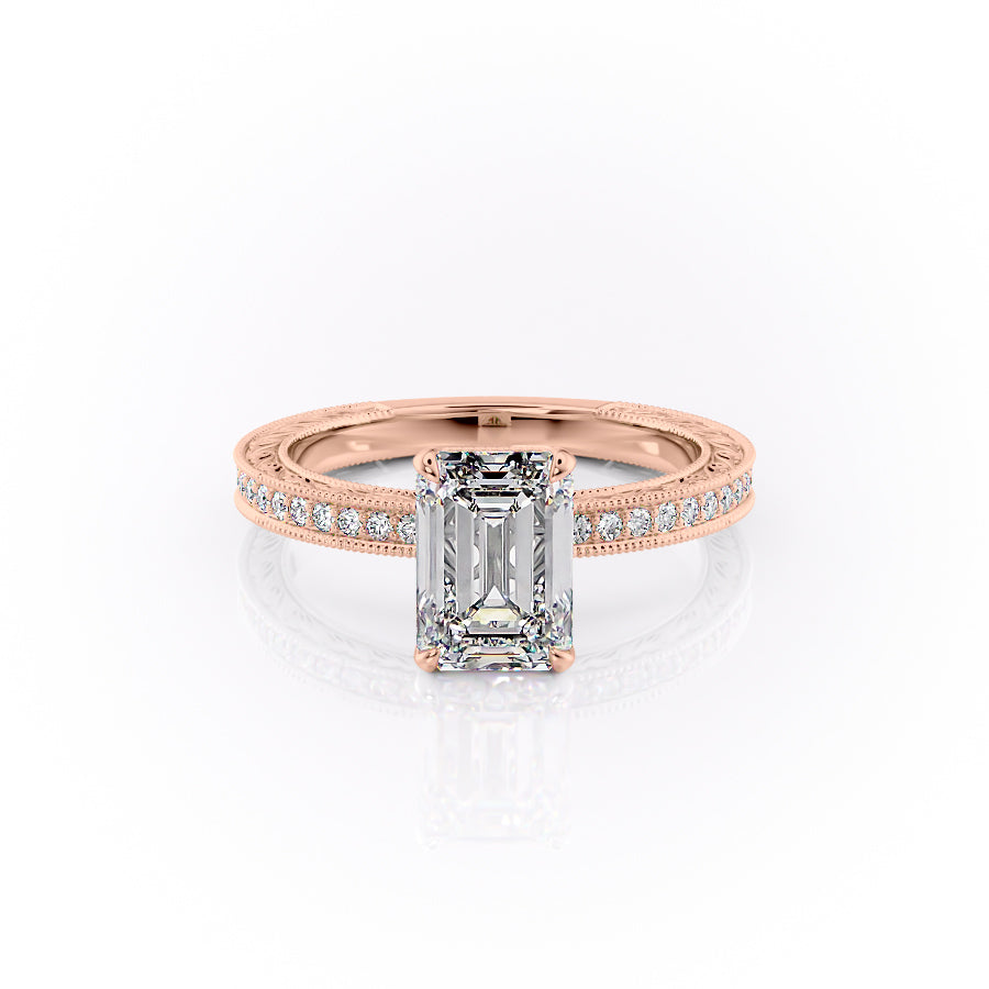 The Pave Sierra Set With A 2 Carat Emerald Moissanite