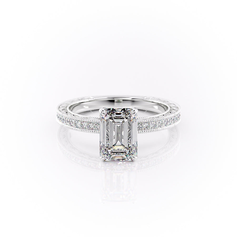 The Pave Sierra Set With A Emerald Moissanite