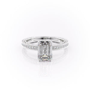 The Pave Sierra Set With A 4 Carat Emerald Moissanite