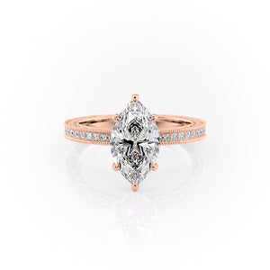 The Pave Sierra Set With A 3 Carat Marquise Lab Diamond