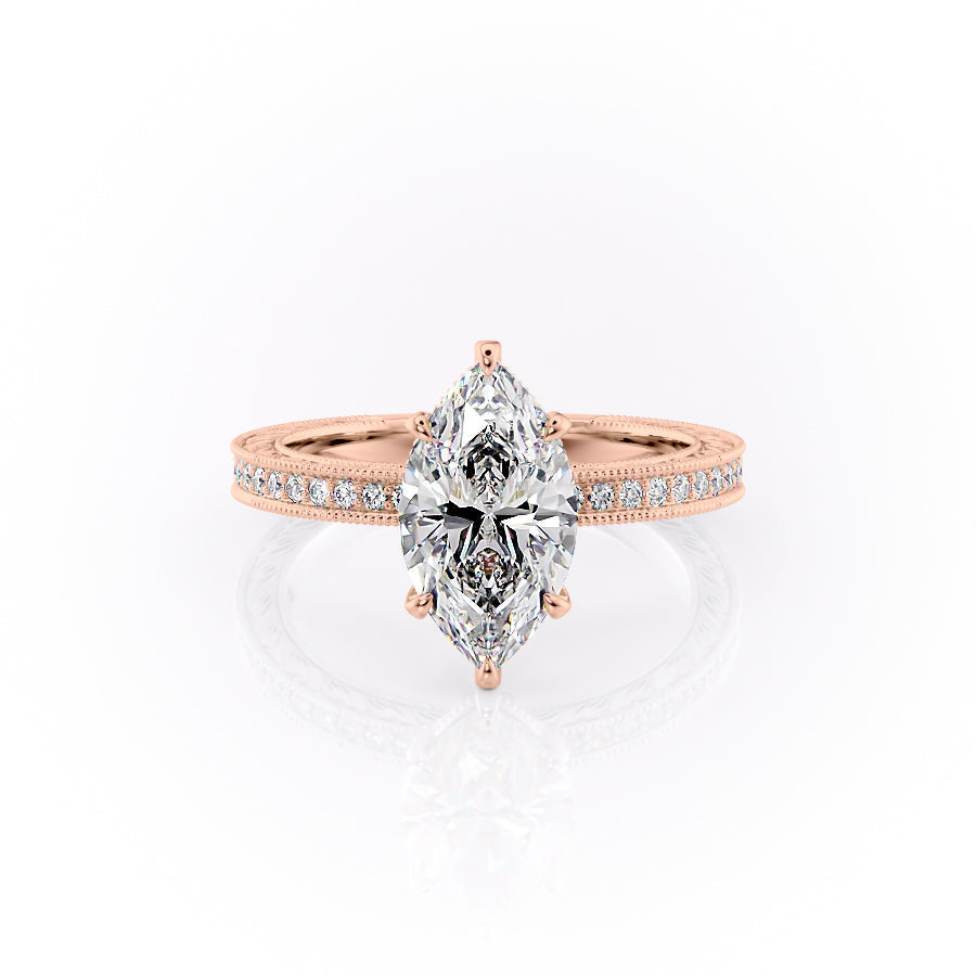 The Pave Sierra Set With A 1.5 Carat Marquise Moissanite