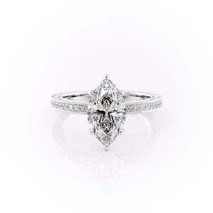 The Pave Sierra Set With A 1 Carat Marquise Lab Diamond