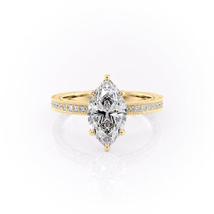 The Pave Sierra Set With A 1.5 Carat Marquise Lab Diamond