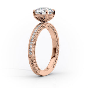 The Pave Sierra Set With A 1 Carat Oval Moissanite