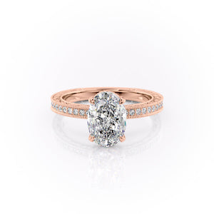 The Pave Sierra Set With A 1.5 Carat Oval Lab Diamond