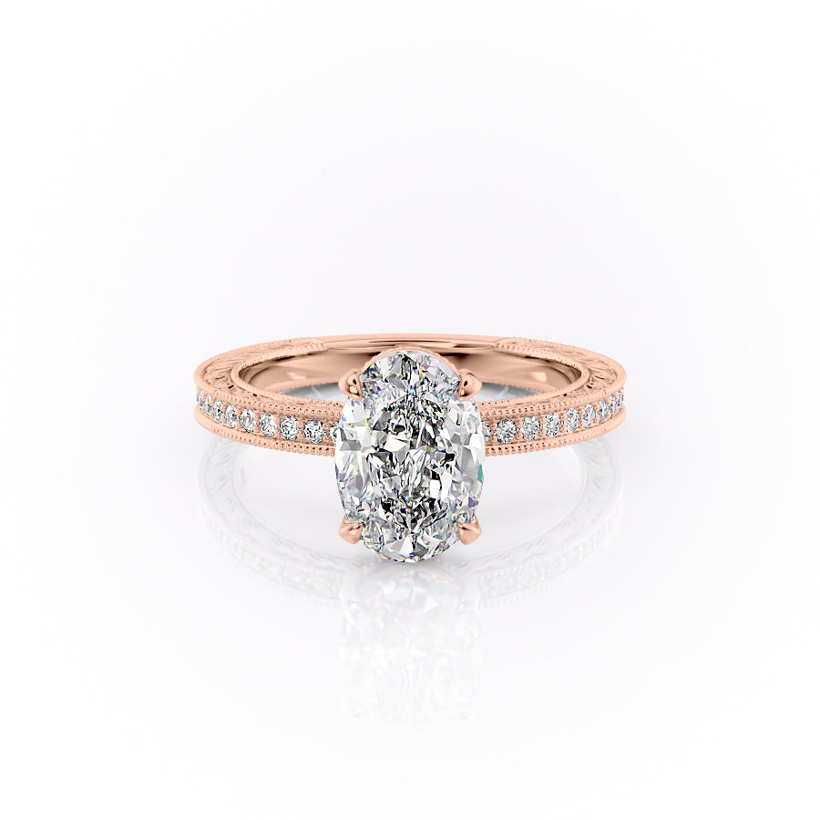 The Pave Sierra Set With A 5 Carat Oval Moissanite