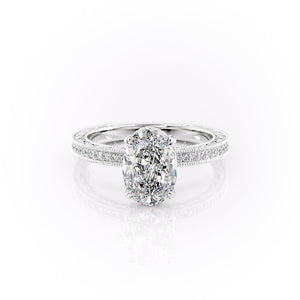 The Pave Sierra Set With A 2.5 Carat Oval Moissanite