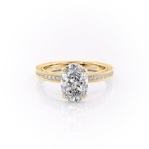 The Pave Sierra Set With A 4.5 Carat Oval Moissanite
