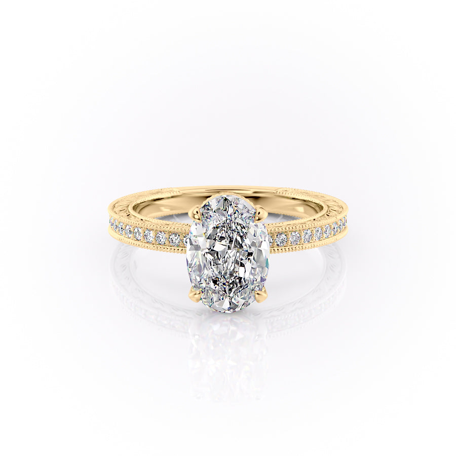 The Pave Sierra Set With A 2.5 Carat Oval Lab Diamond