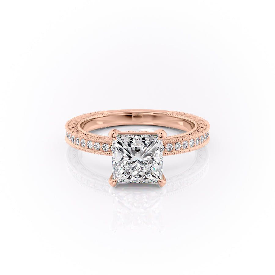 The Pave Sierra Set With A 4 Carat Princess Moissanite