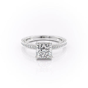 The Pave Sierra Set With A 2 Carat Princess Moissanite
