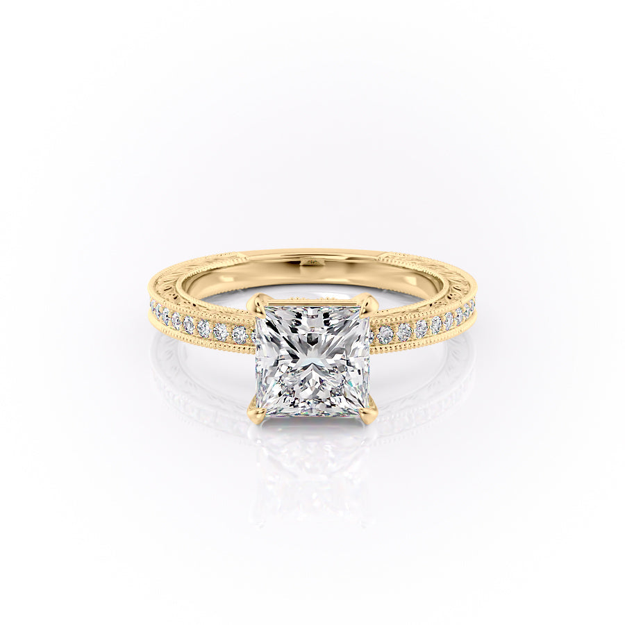 The Pave Sierra Set With A 2 Carat Princess Moissanite