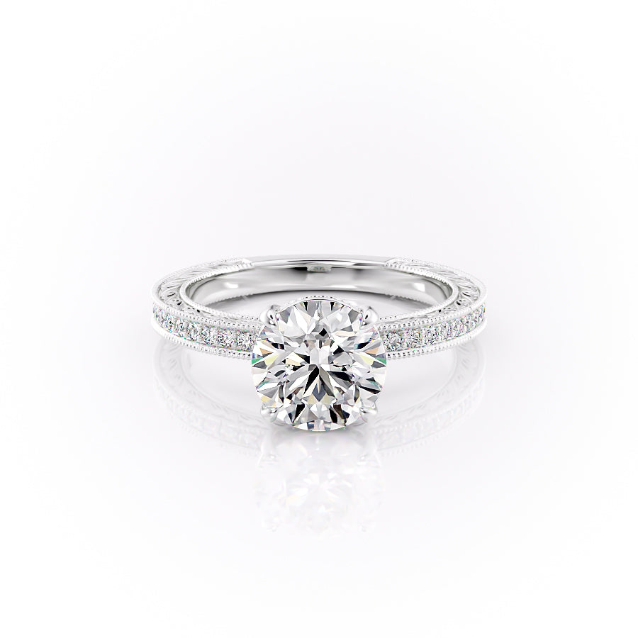 The Pave Sierra Set With A 2 Carat Round Lab Diamond