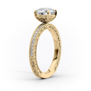 The Pave Sierra Set With A 3 Carat Round Moissanite