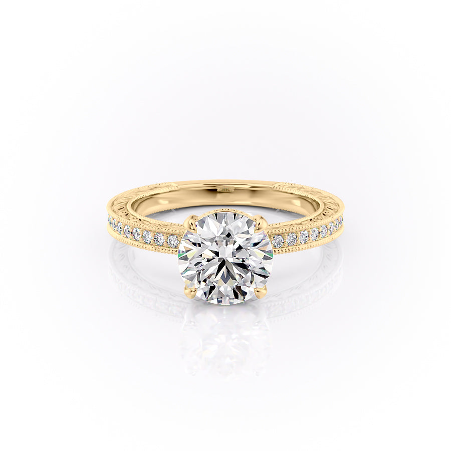 The Pave Sierra Set With A 3 Carat Round Moissanite