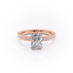 The Pave Sierra Set With A 3 Carat Radiant Moissanite