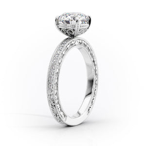 The Pave Sierra Set With A 5 Carat Radiant Moissanite