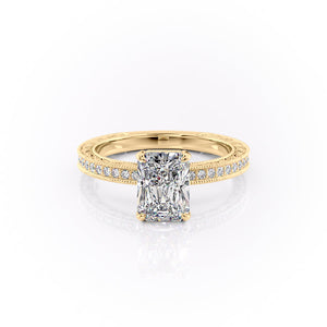 The Pave Sierra Set With A 4 Carat Radiant Moissanite