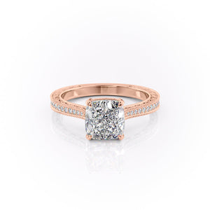 The Pave Cathedral Sierra Set With A 1.5 Carat Cushion Moissanite
