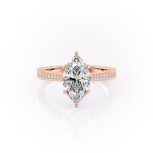 The Pave Cathedral Sierra Set With A 3 Carat Marquise Moissanite