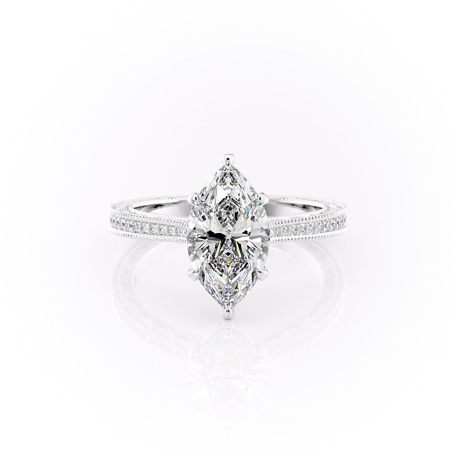 The Pave Cathedral Sierra Set With A 2 Carat Marquise Lab Diamond