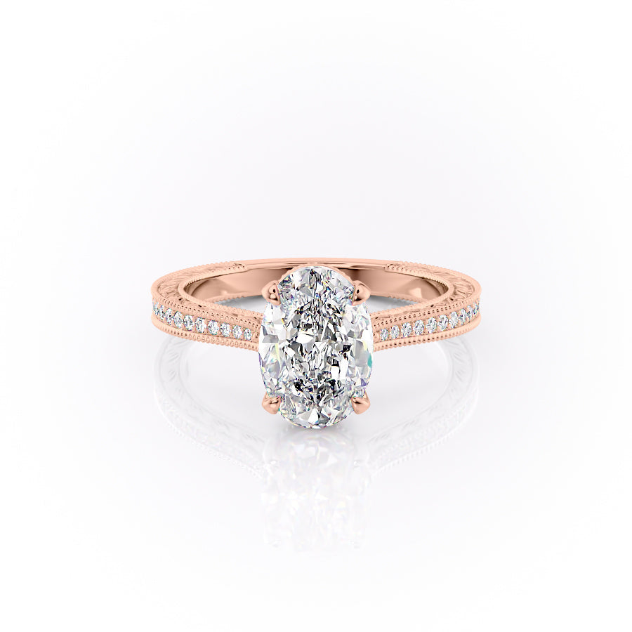 The Pave Cathedral Sierra Set With A 2 Carat Oval Lab Diamond