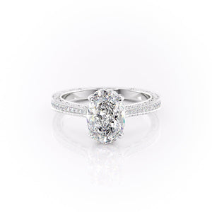 The Pave Cathedral Sierra Set With A 2.5 Carat Oval Moissanite