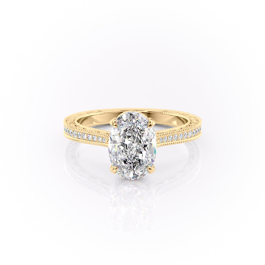 The Pave Cathedral Sierra Set With A 1 Carat Oval Lab Diamond