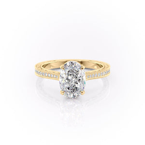 The Pave Cathedral Sierra Set With A 1 Carat Oval Lab Diamond