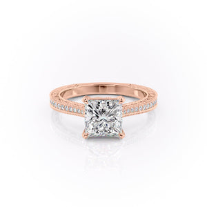The Pave Cathedral Sierra Set With A 2.5 Carat Princess Lab Diamond