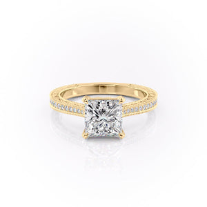 The Pave Cathedral Sierra Set With A 1.5 Carat Princess Lab Diamond