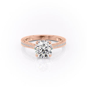 The Pave Cathedral Sierra Set With A 2.5 Carat Round Moissanite