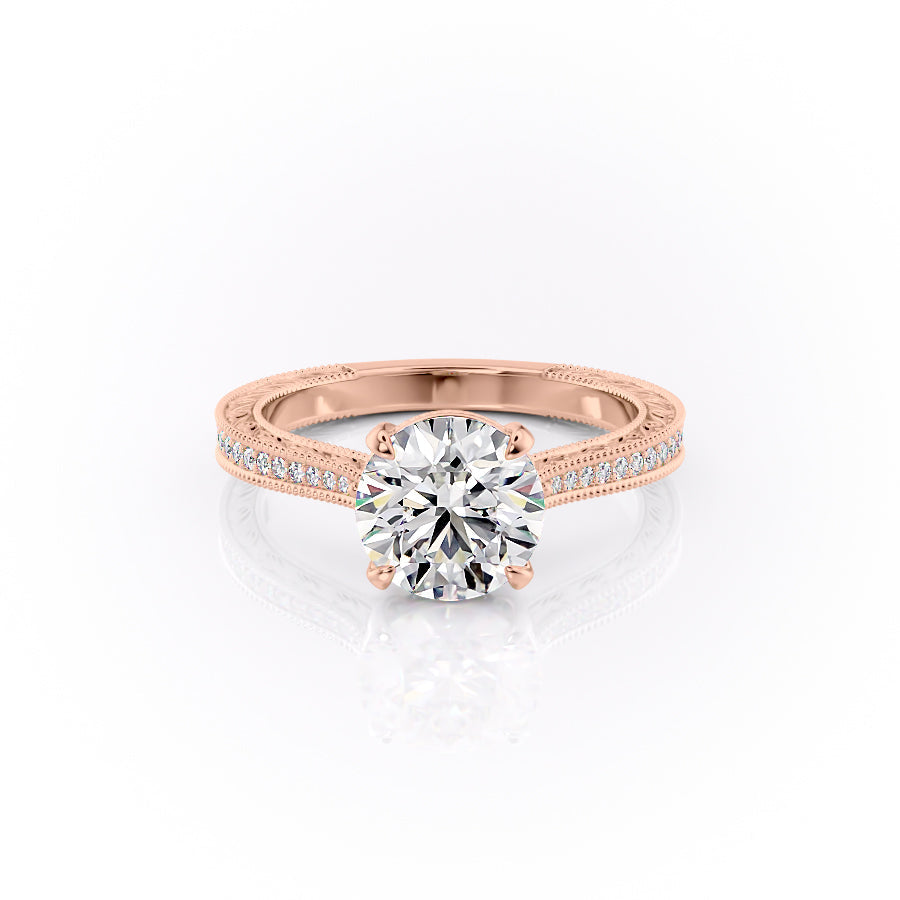 The Pave Cathedral Sierra Set With A 4 Carat Round Moissanite